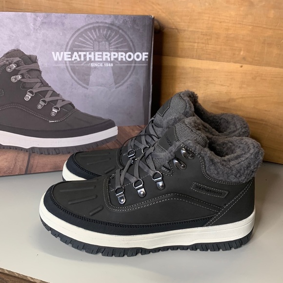 Weatherproof Other - NEW Men’s Weatherproof Slope Boot Grey Black Leather Memory Foam
